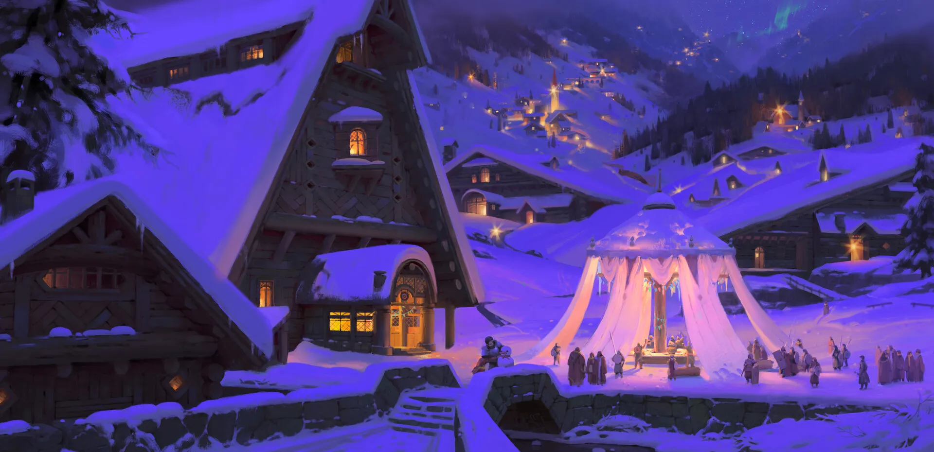 Shirun Song Aurora winter and night