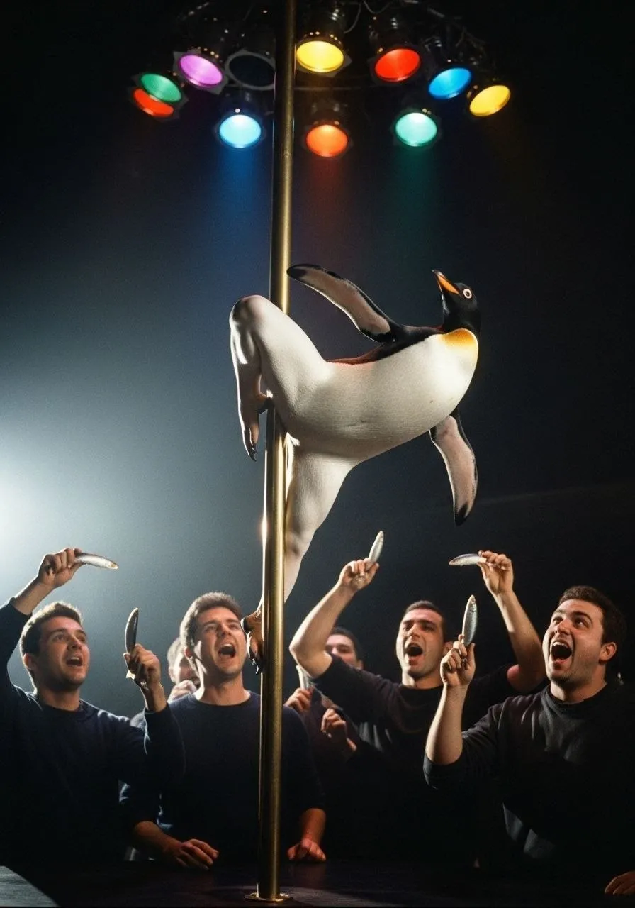 А это когда выросли, пингвиненка)