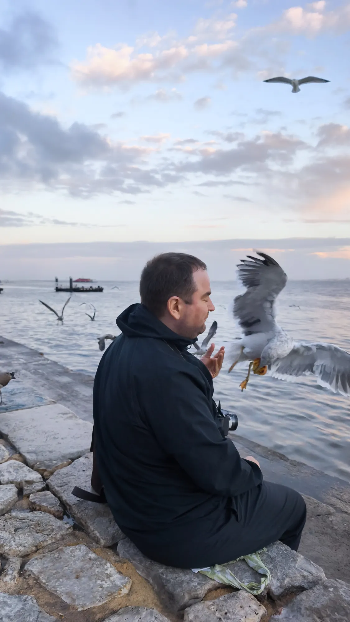 Хитрый и большой стибрил мой пирожок прямо из рук!
