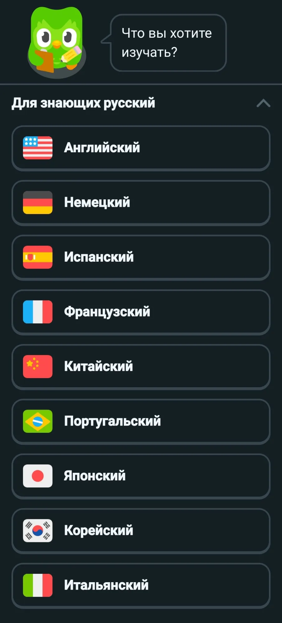 Кстати, когда я начинала учить итальянский, на русском его ещё не было. Весь курс на английском прошла, как лох.