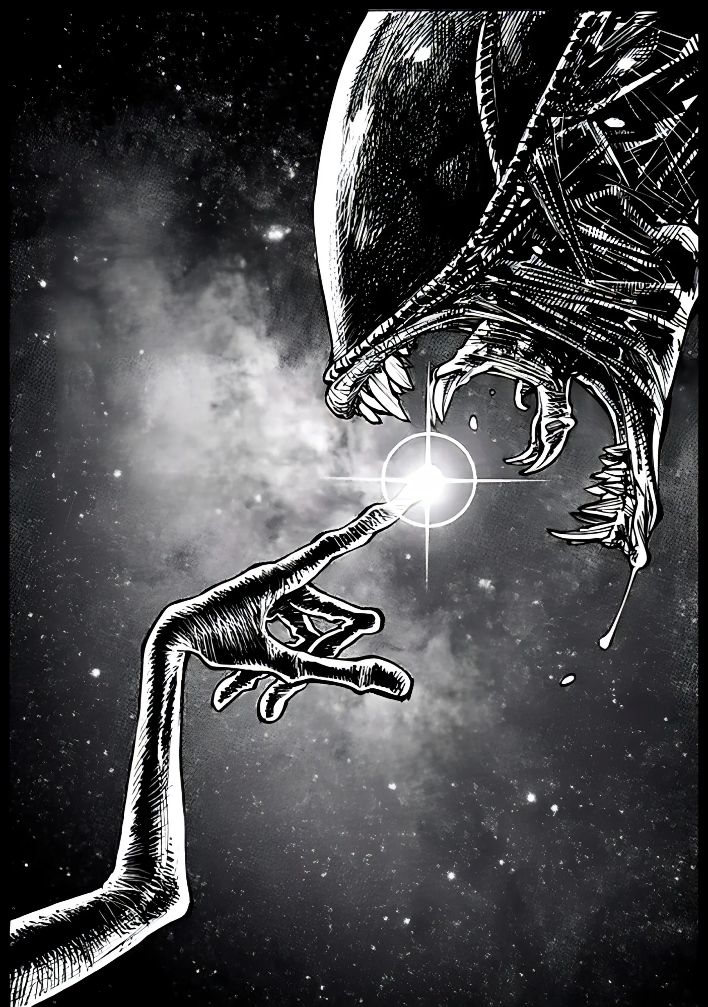 Гипотетическая встреча чужого с E.T. Спилберга. Хм, в любом случае – очень гипотетическая