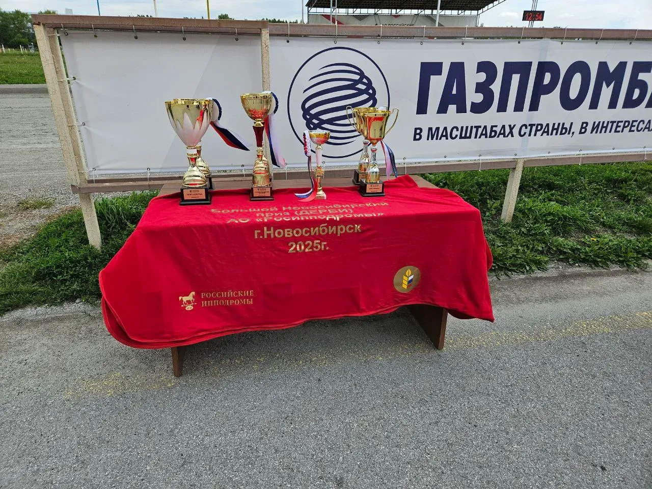 А вот ради чего сюда сегодня приехали участники забегов. В результате каждого забега выдавался один кубок отсюда.