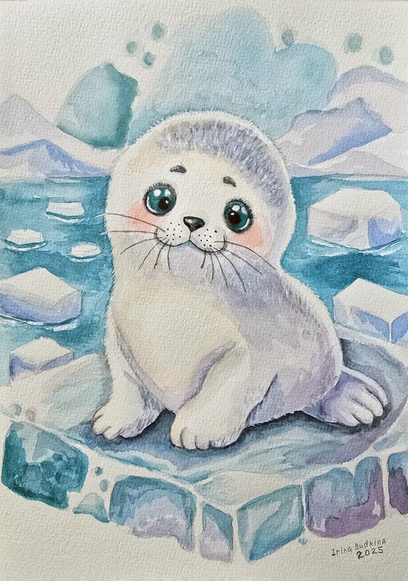 Рисовала около года назад, ещё до того как начала учиться, детскими красками